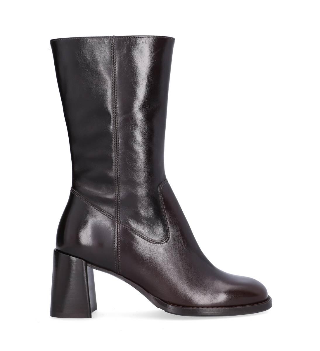 B1313 Støvle med blokhæk - Espresso Marte calf 86